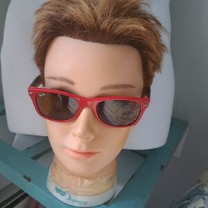 RAY BAN NEW WAYFARER RB 2132-726 red tortoise sunglasses cloth coastal size SM